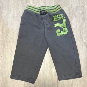 4/$20 Kids Gray Jogger Pants with Green Accents